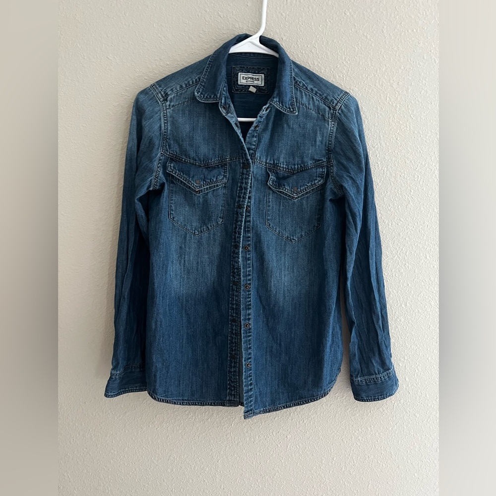 Express jean denim shirt XS TP